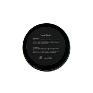 Container of MIANIMED Premium Beard Butter with ingredient list and application instructions shown on the label.