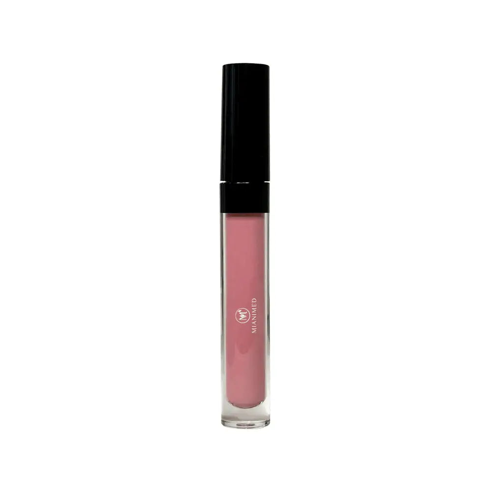 MIANIMED Premium Skincare Pink Lip Gloss in Clear Tube with Black Cap