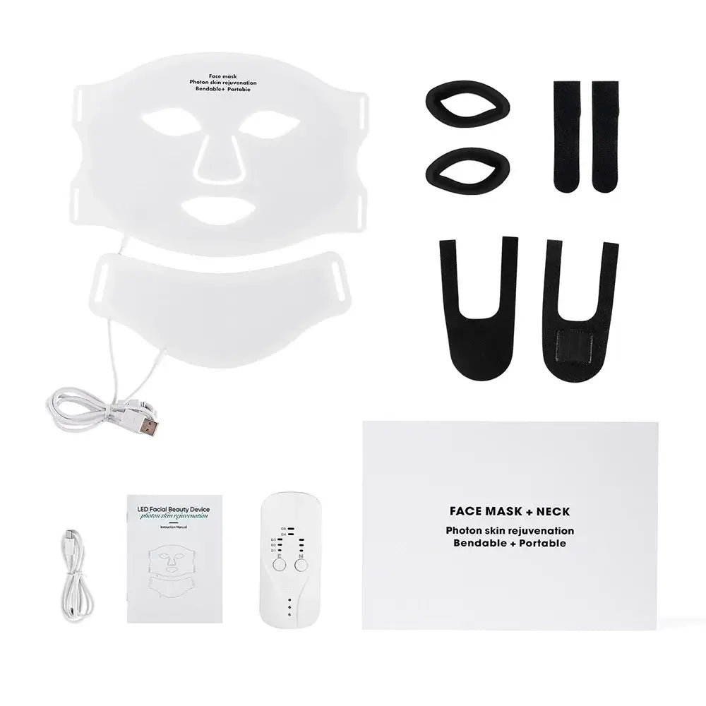 MIANIMED Face Neck Silicone LED Mask Photon Therapy | Facial Beauty Mask Skin Brighten Skin Care - with box / CHINA