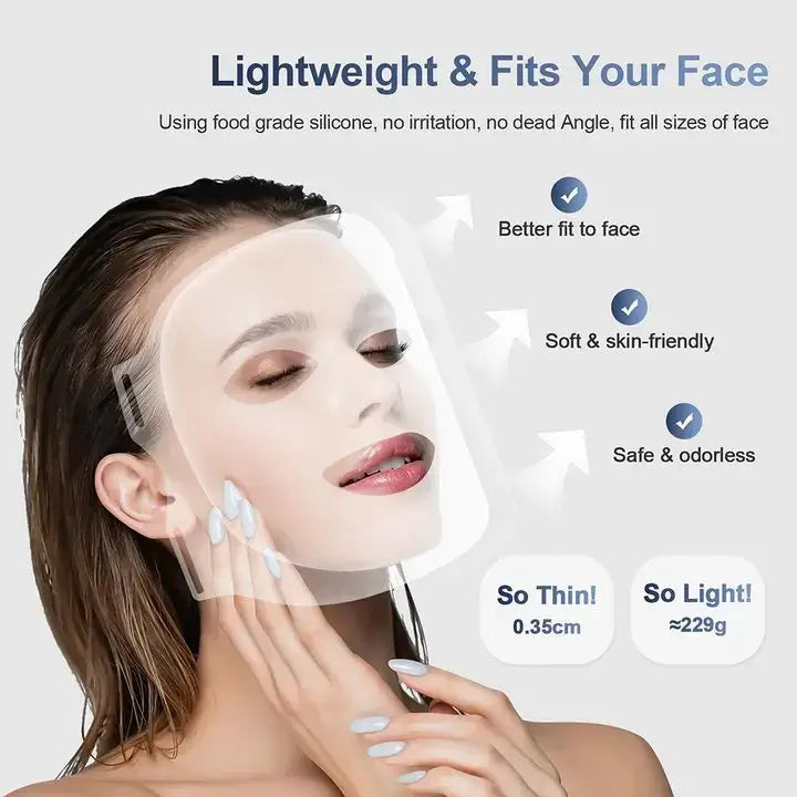 MIANIMED Face Neck Silicone LED Mask Photon Therapy | Facial Beauty Mask Skin Brighten Skin Care