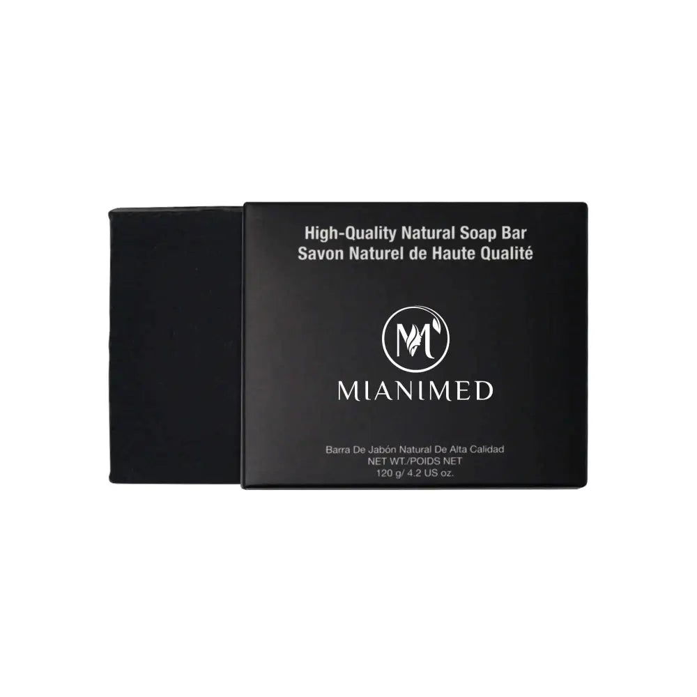 MIANIMED Premium skincare high-quality natural soap bar in sleek black packaging