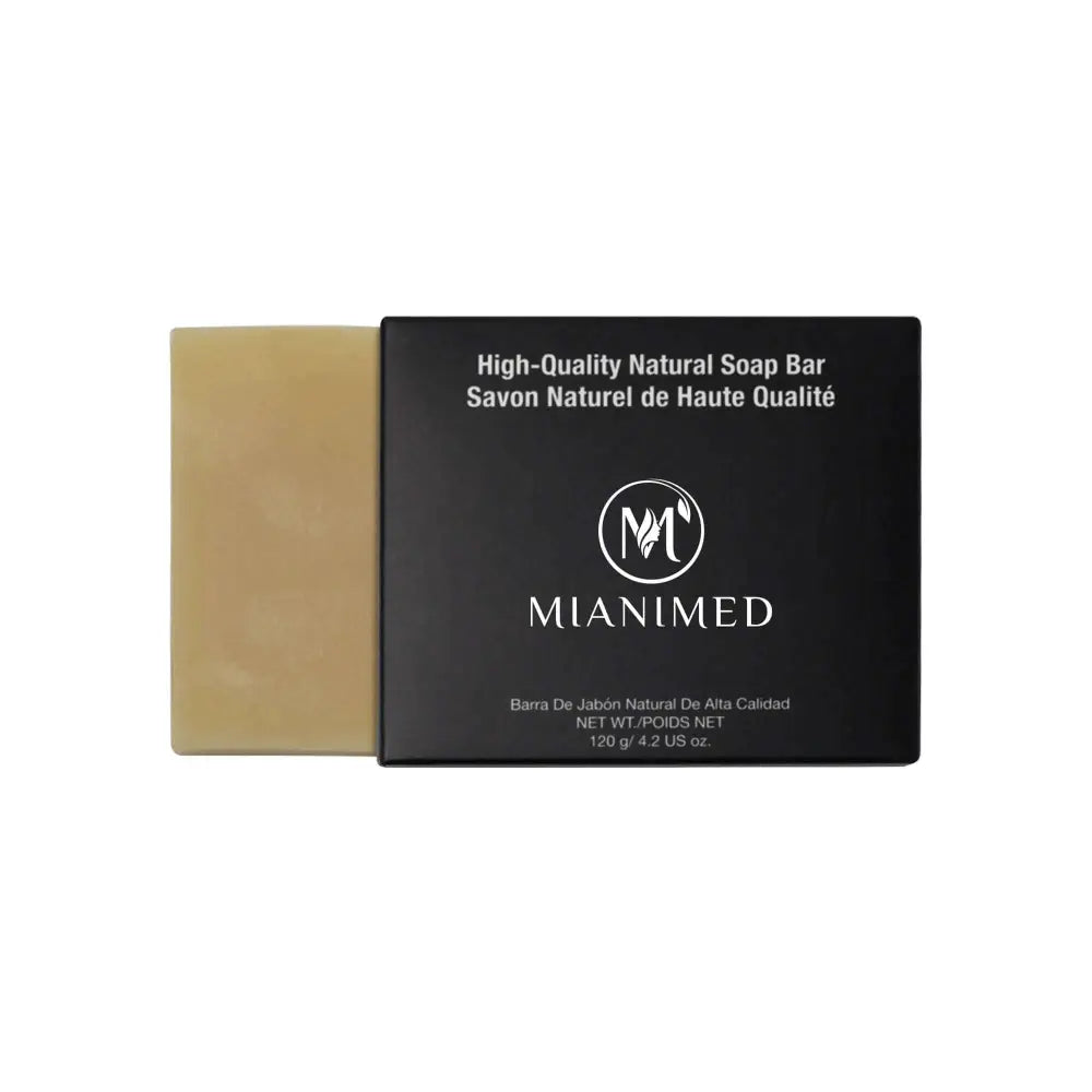 MIANIMED premium skincare high-quality natural soap bar in black packaging.